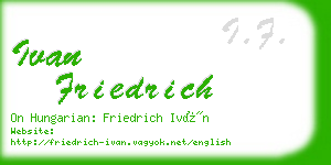 ivan friedrich business card